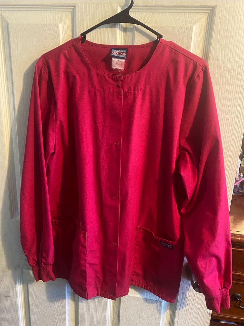 Cherokee Women’s Bright Pink Snap-Front Utility Jacket